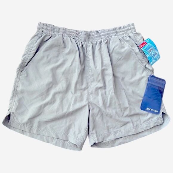 ST. JOHN'S BAY SWIM TRUNKS light grey Men’s Sz Medium NWT🏷 pockets , lined - Picture 1 of 15